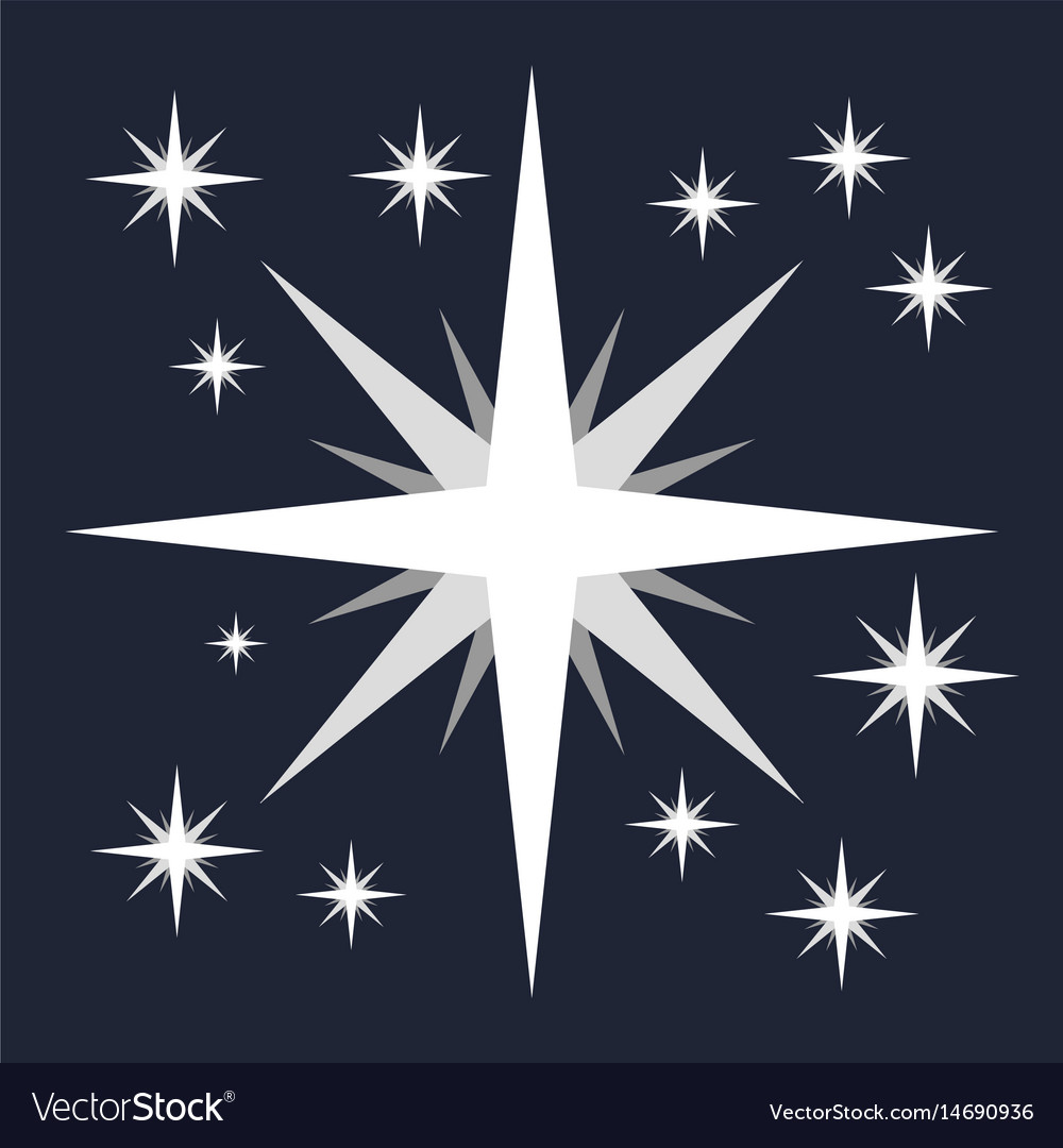 White flat star minimalist symbol Royalty Free Vector Image