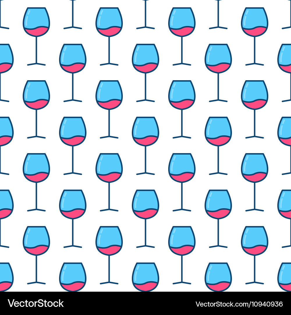 Wine glasses seamless pattern Royalty Free Vector Image