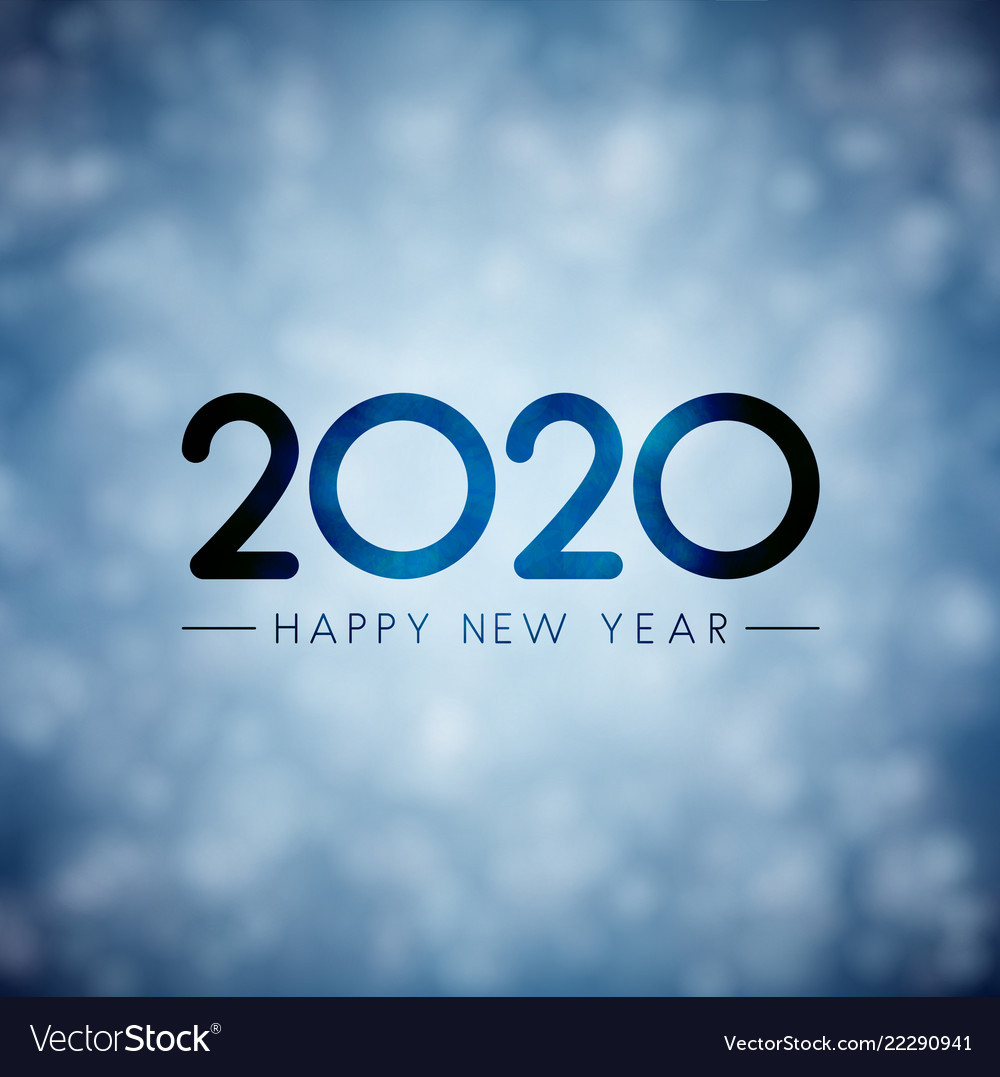 Blue Blurred 2020 Happy New Year Background Vector Image