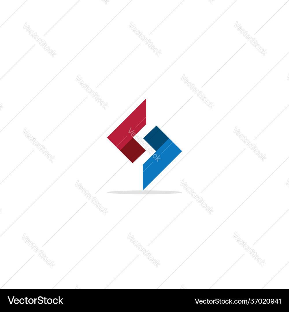 Circle shape geometry s initial colored logo Vector Image
