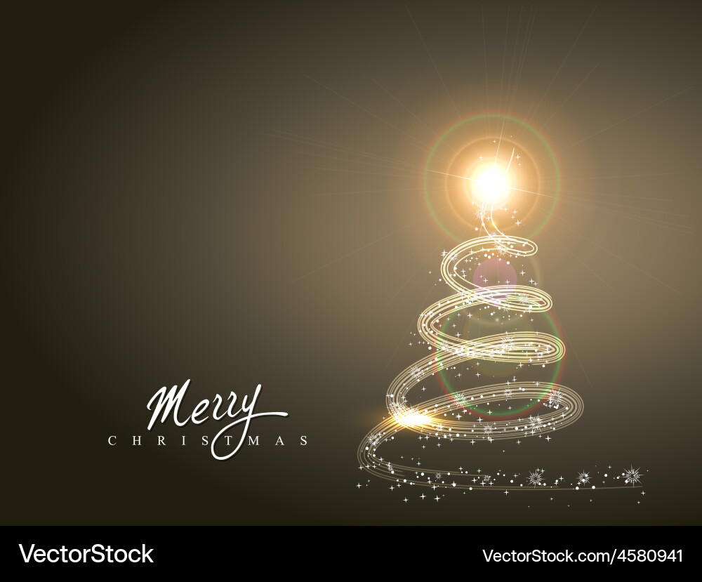 Shiny christmas tree Royalty Free Vector Image