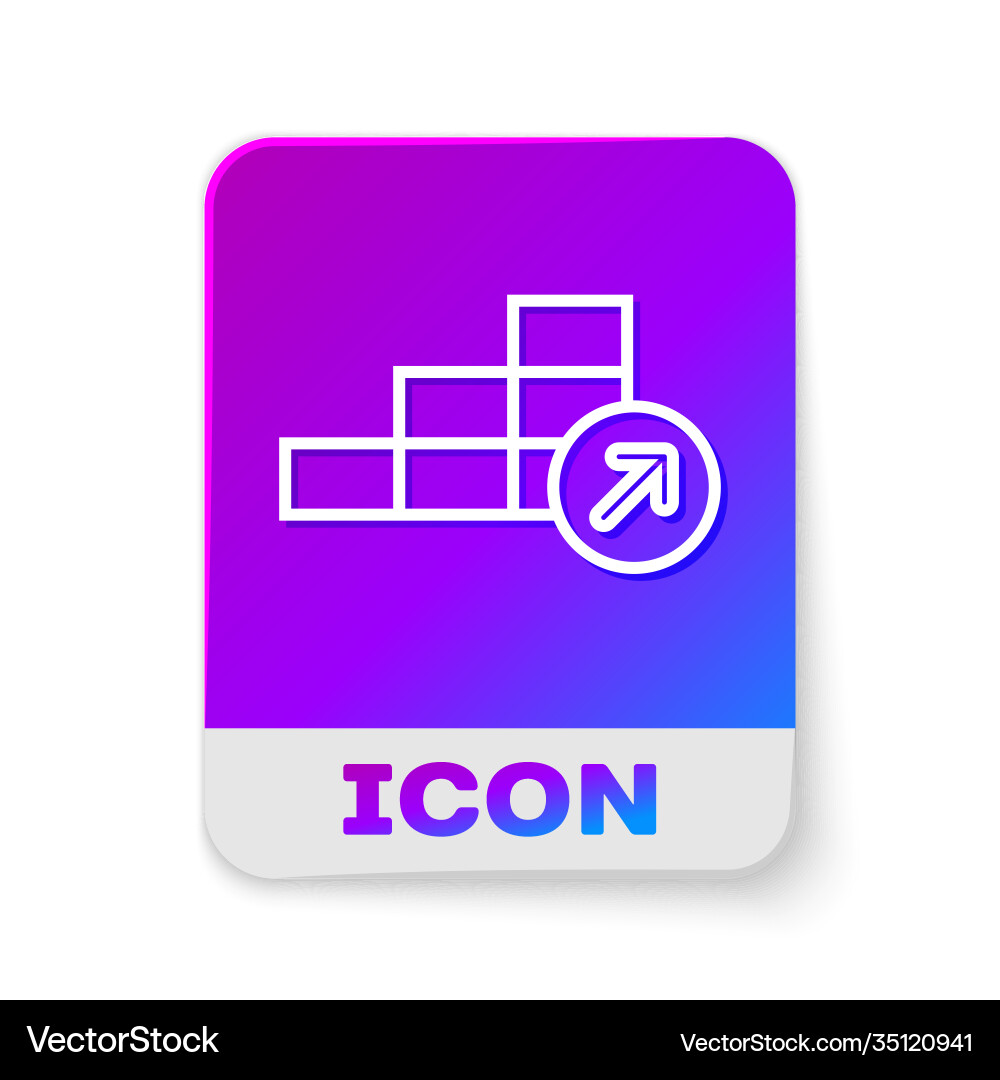 White line financial growth icon isolated on Vector Image