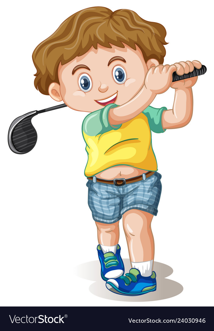 A male golfer character Royalty Free Vector Image