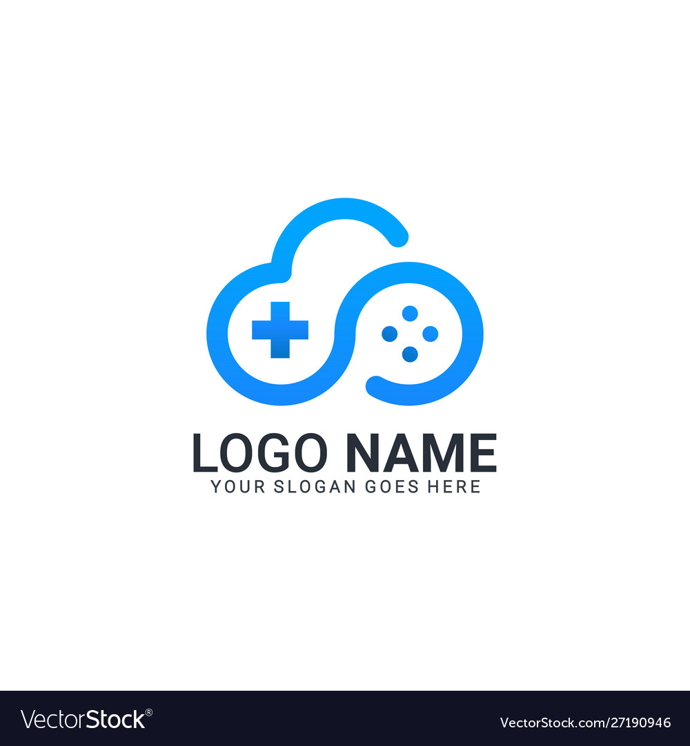 Cloud gaming logo design editable modern logo Vector Image
