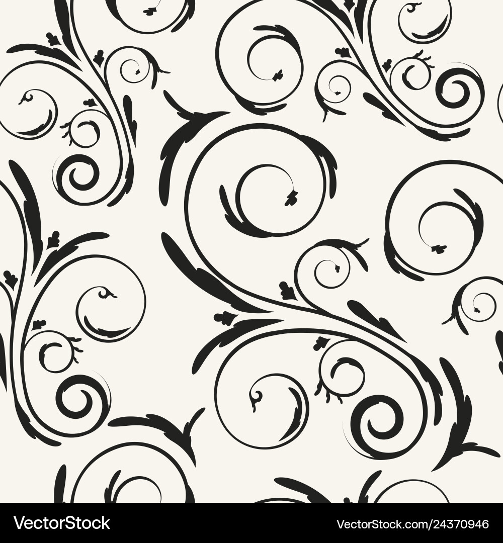 Repetitive floral curls background Royalty Free Vector Image