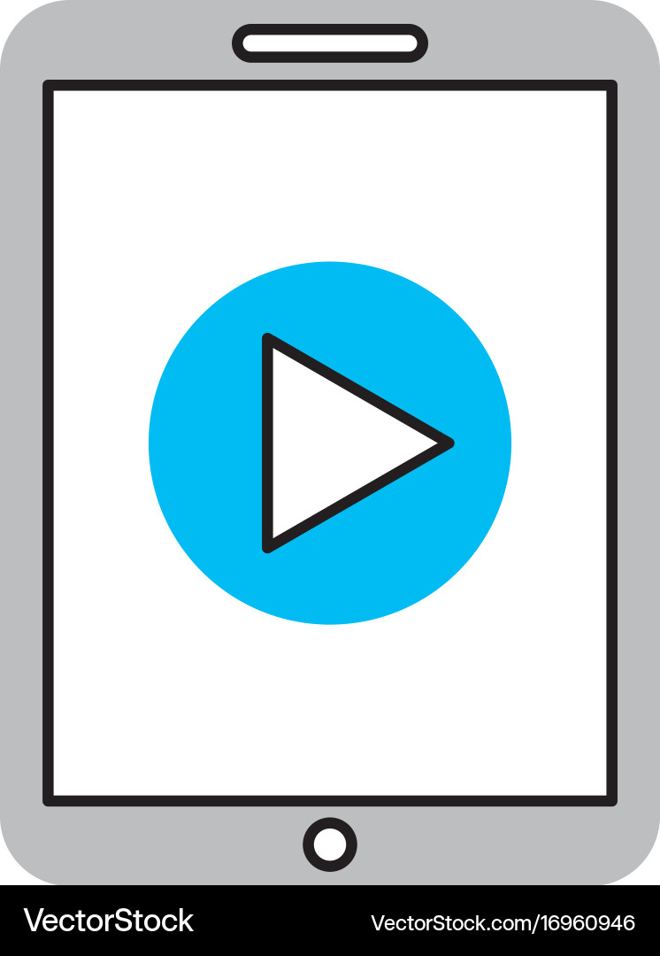 Smartphone device play button Royalty Free Vector Image