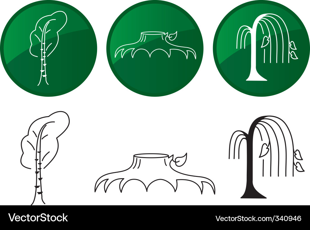 Trees icons set Royalty Free Vector Image - VectorStock
