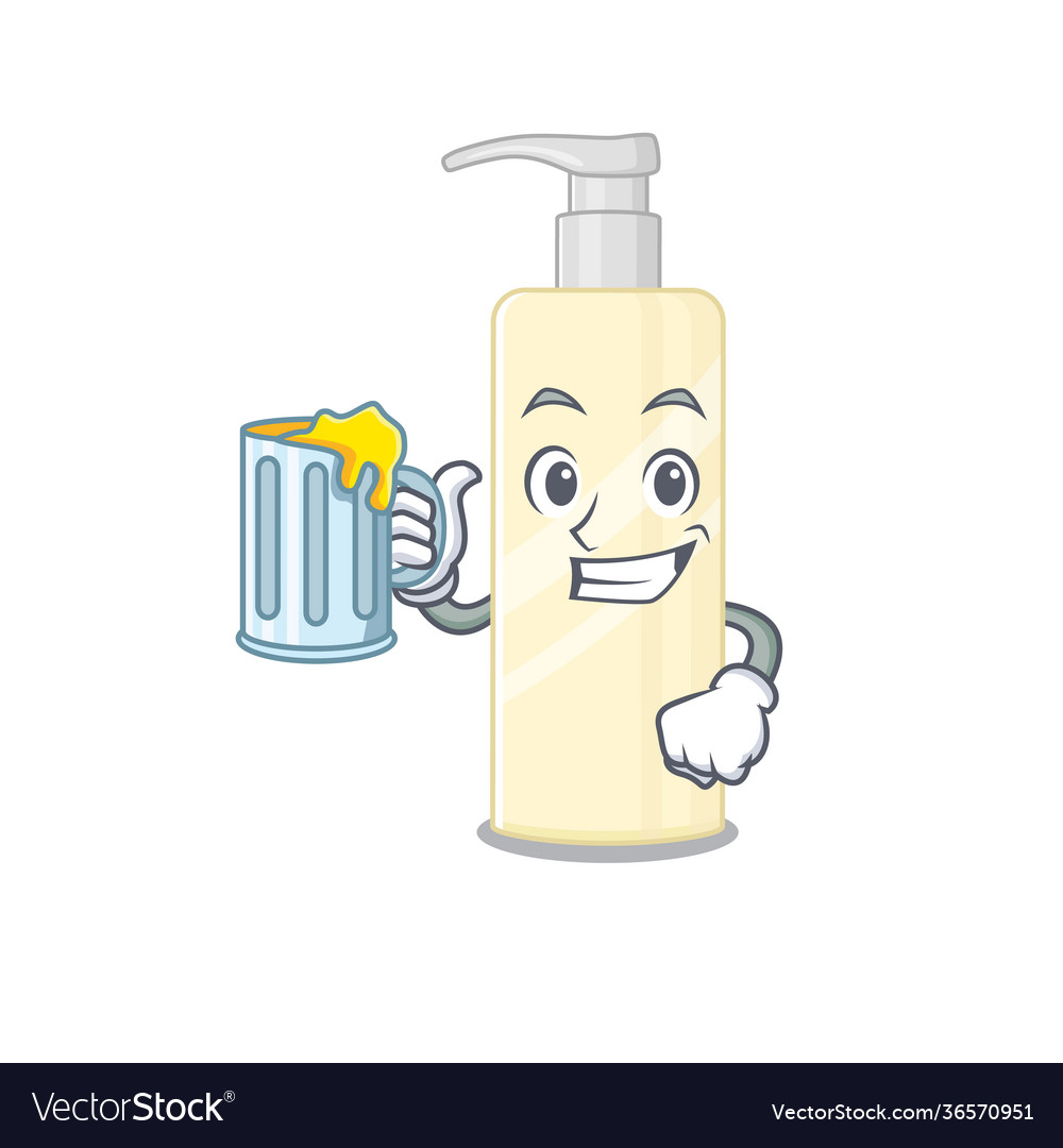 A cartoon hair mask toast with glass beer Vector Image A cartoon hair mask toast with glass beer Vector Image