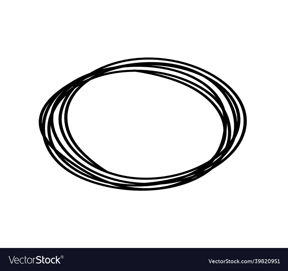 Abstract black oval as line drawing on white Vector Image