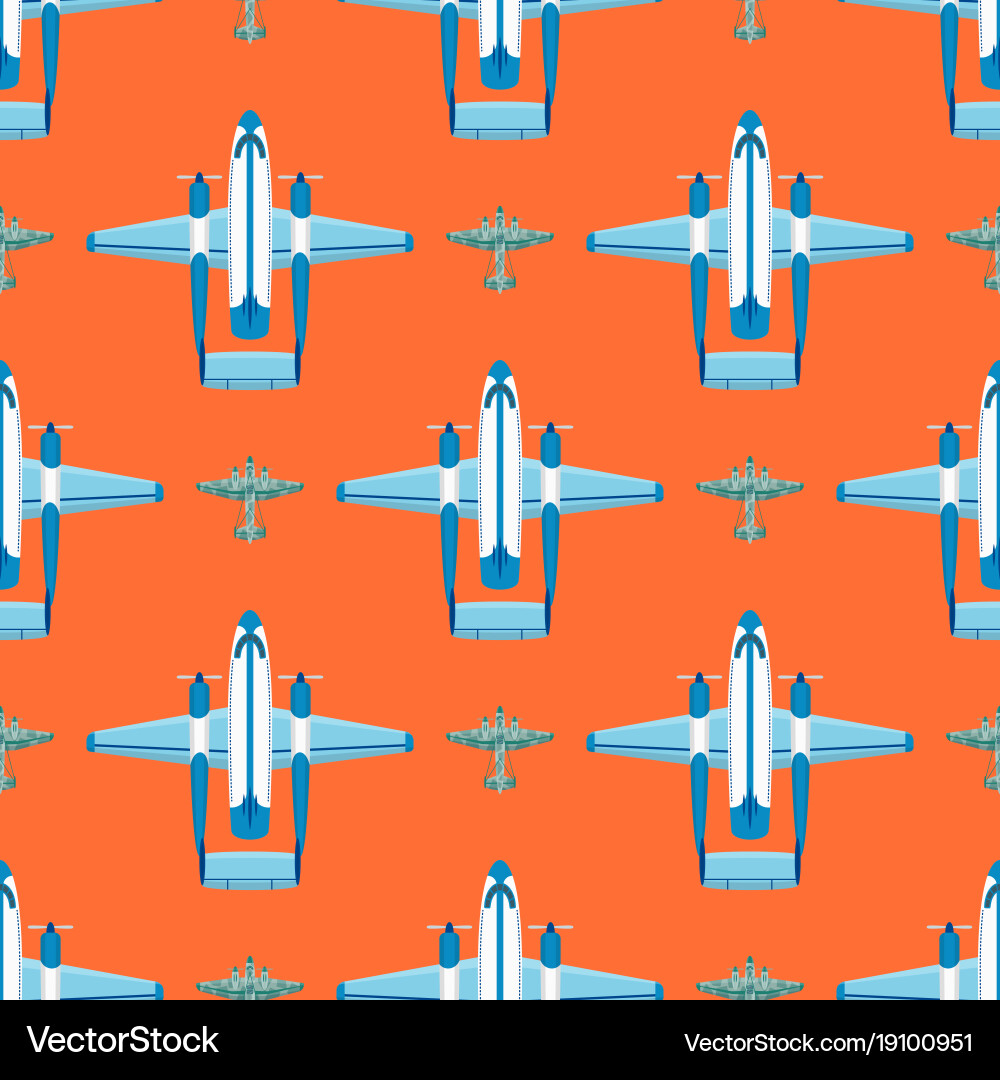 Airplane seamless pattern Royalty Free Vector Image