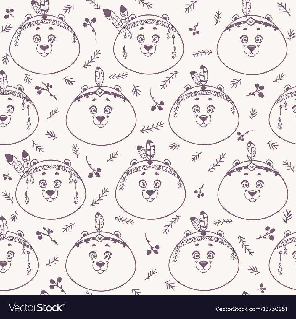 Bear background seamless vector image Bear background seamless