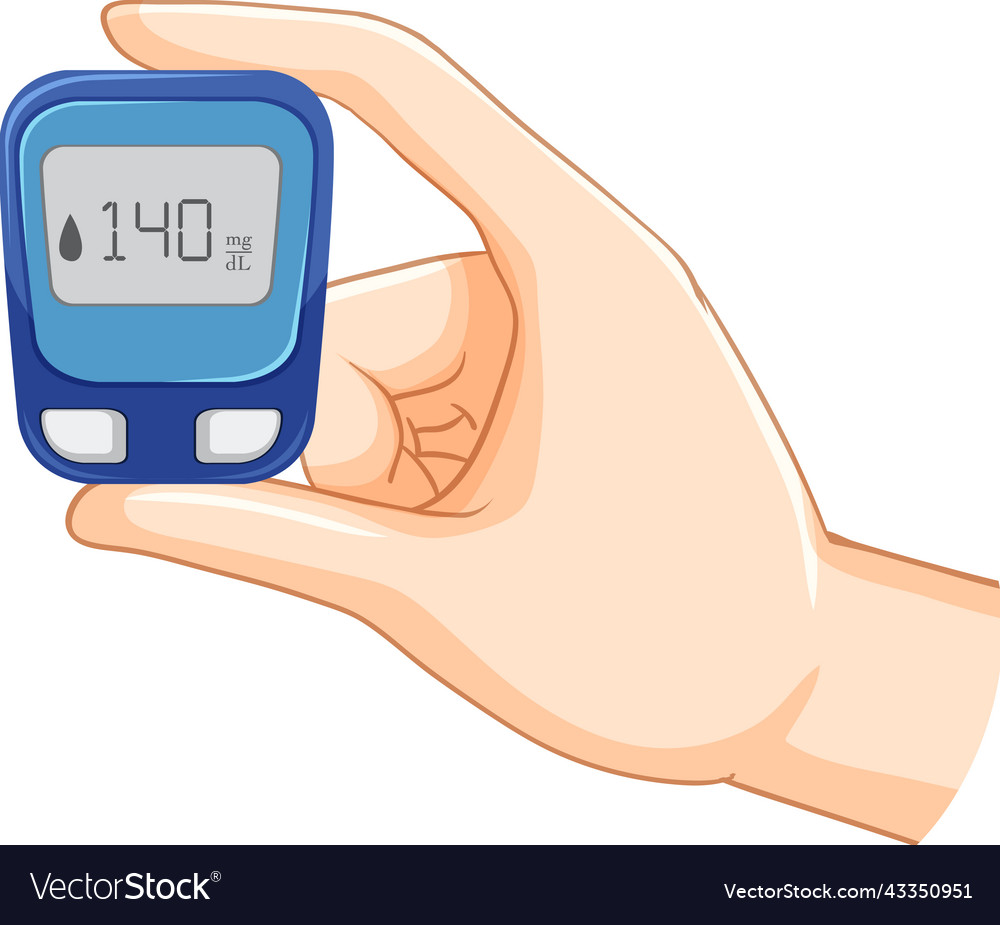 Blood glucose monitoring device Royalty Free Vector Image