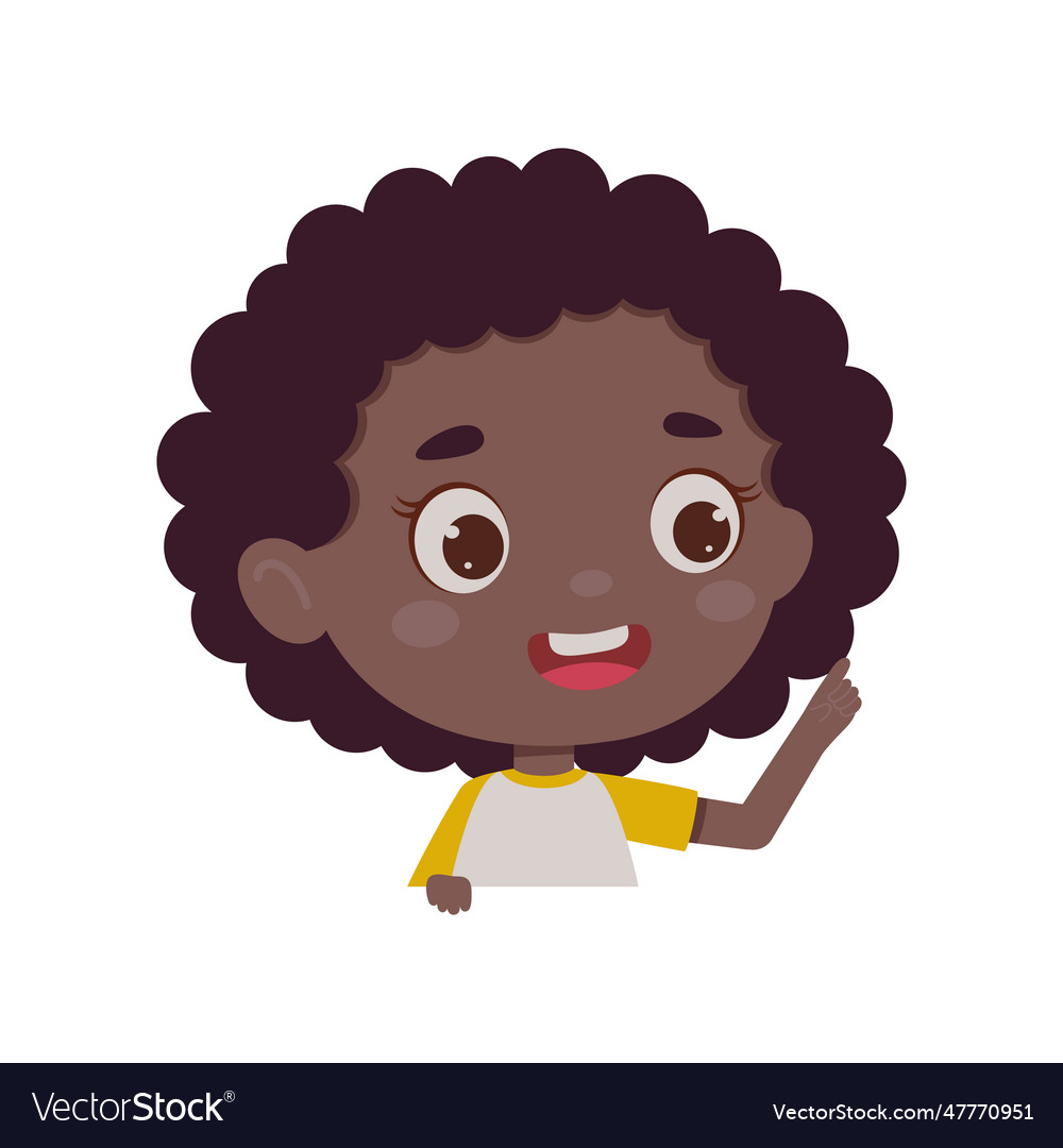 Cute little kid girl with great idea template for Vector Image