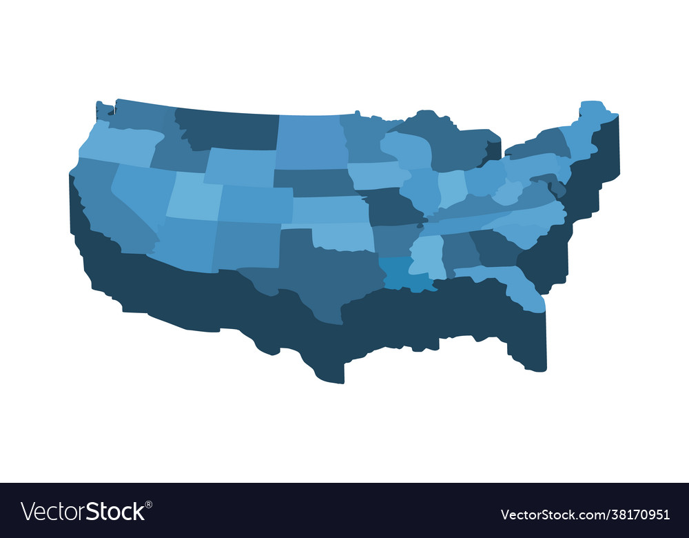 Isometric Political Usa Map Royalty Free Vector Image Isometric Political Usa Map Royalty Free Vector Image