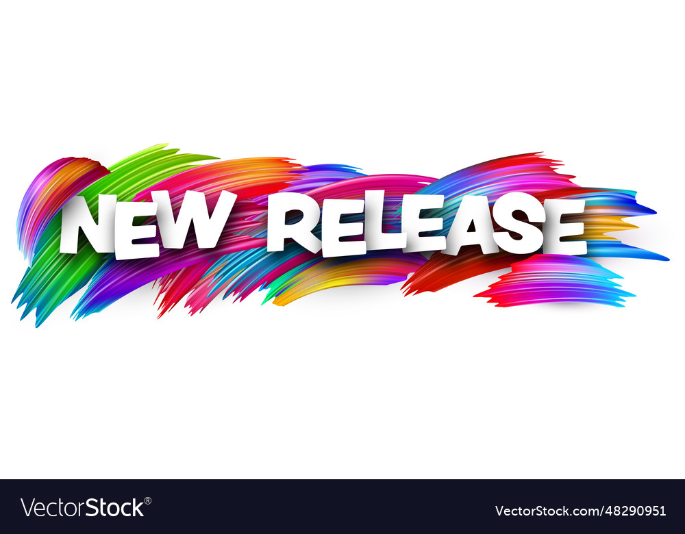 New release paper word sign with colorful Vector Image