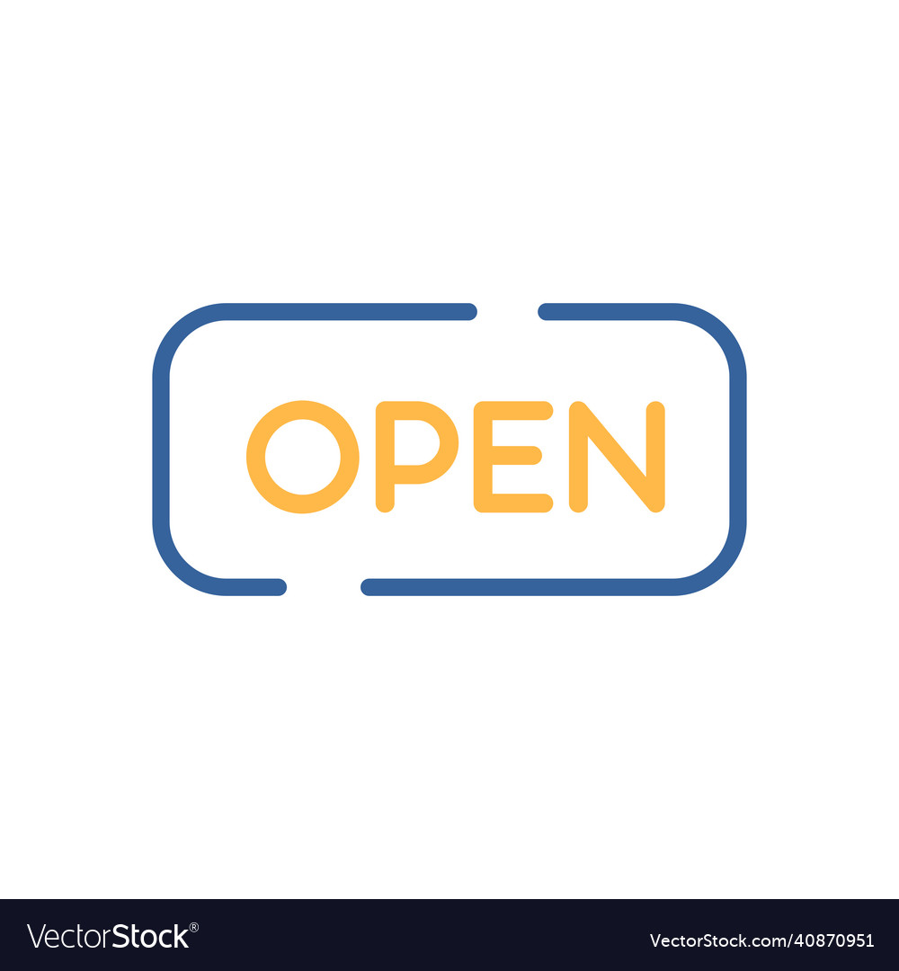 Open icon on white background Royalty Free Vector Image