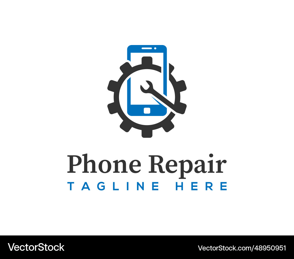 Phone fix and repair service store creative logo Vector Image