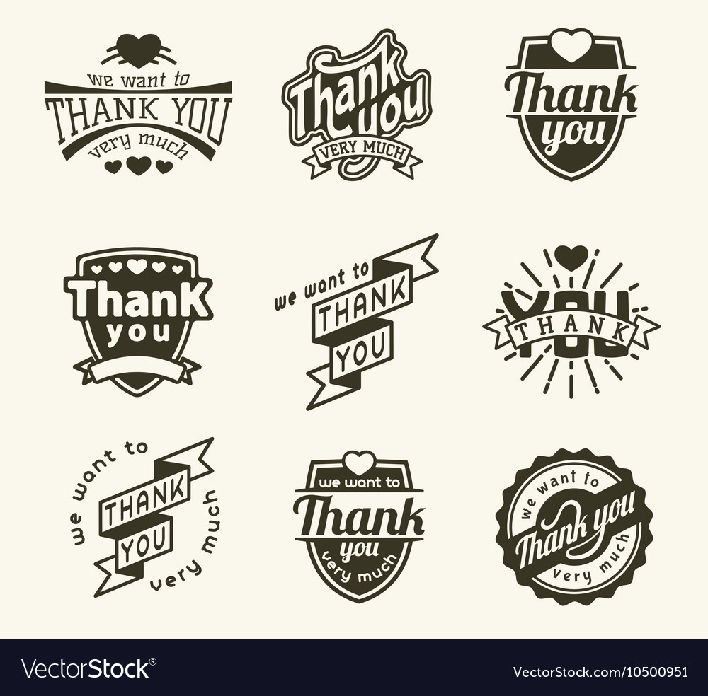 Thank you badge logo Royalty Free Vector Image