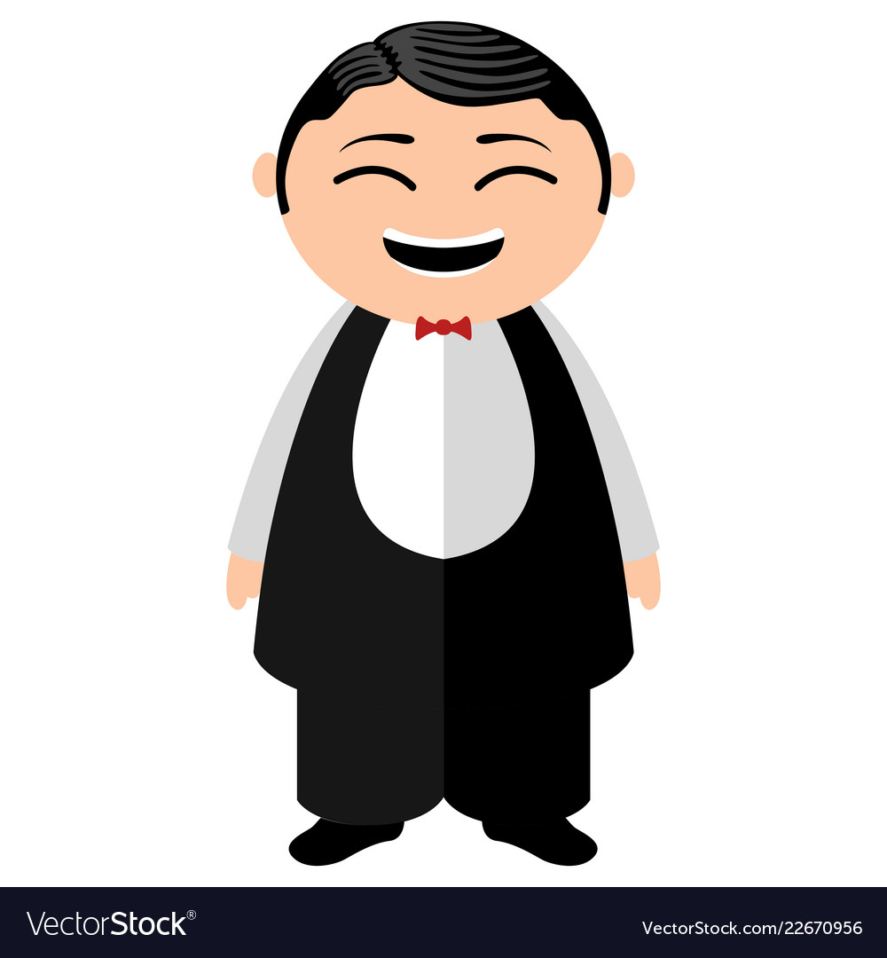 Asian waiter cartoon character Royalty Free Vector Image Asian waiter cartoon character Royalty Free Vector Image