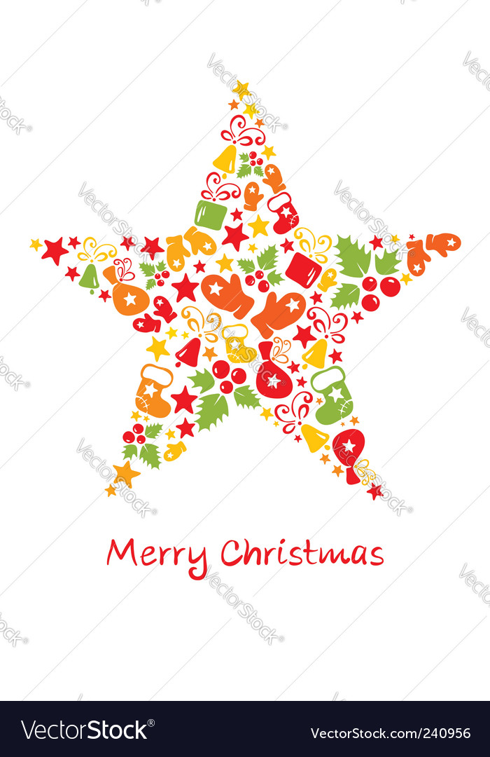 Christmas card star Royalty Free Vector Image - VectorStock