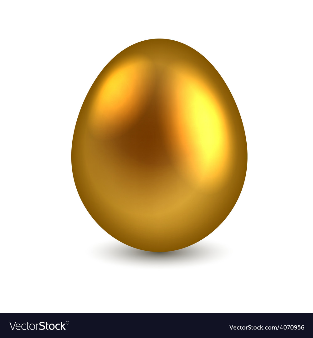 Golden egg isolated on white background Royalty Free Vector