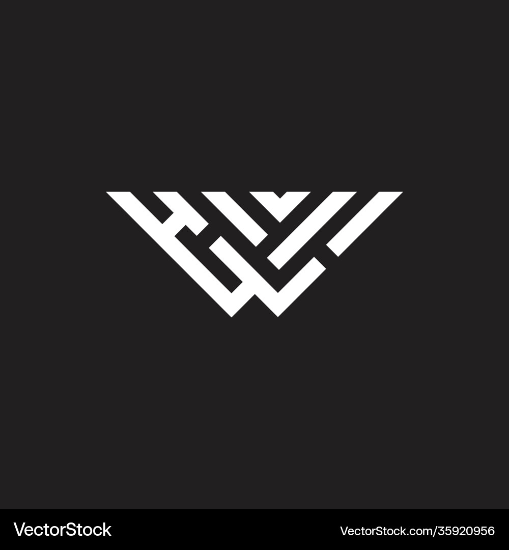 Letter w simple stripes geometric line logo Vector Image
