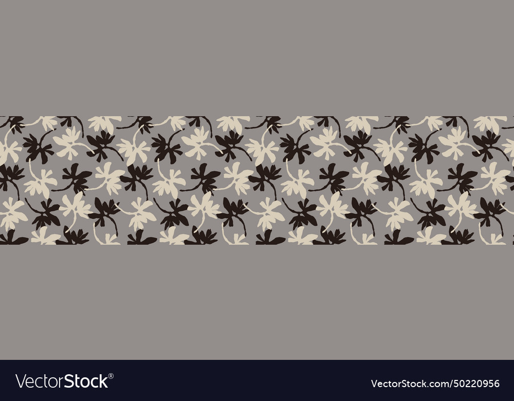 Masculine floral border with organic Royalty Free Vector