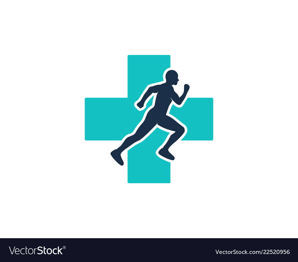 Medical run logo icon design Royalty Free Vector Image