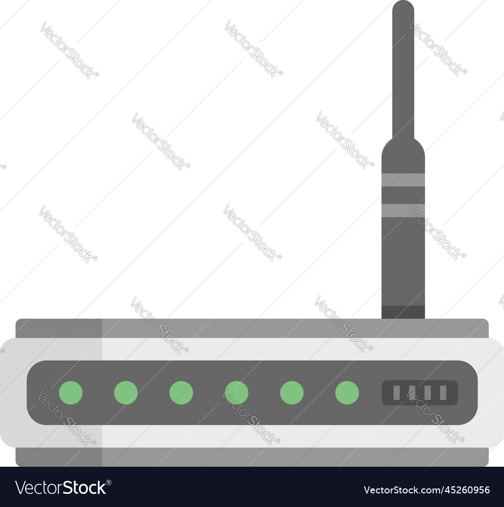 Network modem icon flat internet router Royalty Free Vector