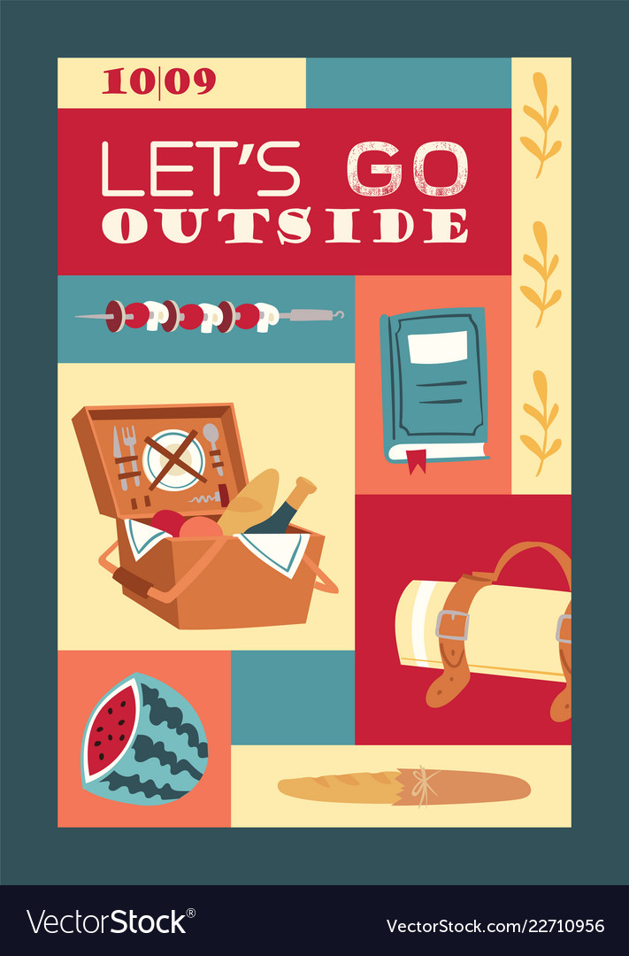 picnic party invitation royalty free vector image