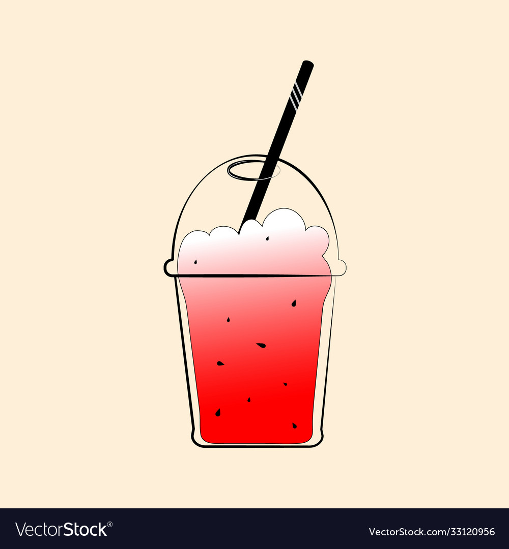 Smoothie outline colored icon beverage outdoor Vector Image