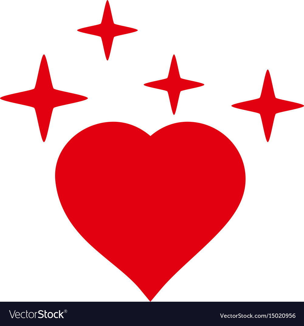 Sparkle love heart icon Royalty Free Vector Image