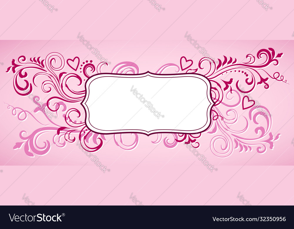 Valentines day ornate frame Royalty Free Vector Image