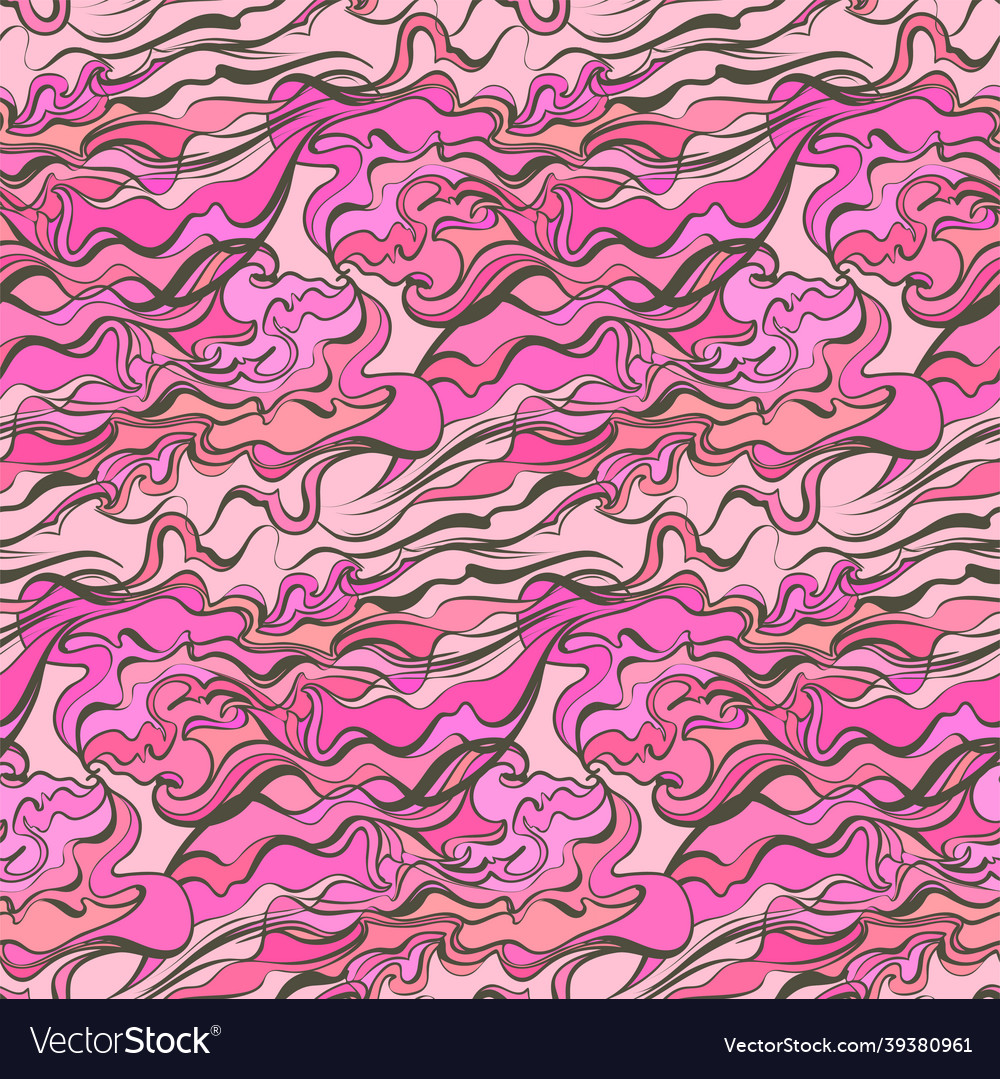 Abstract waves stained glass style seamless art Vector Image