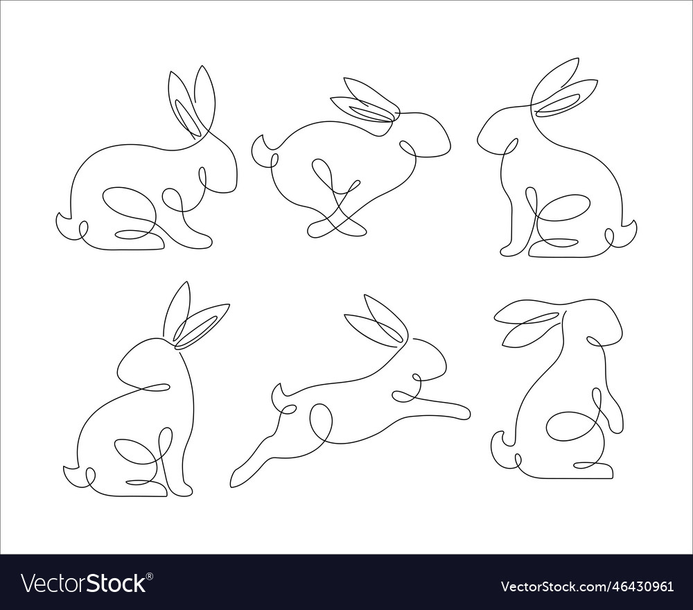 Bunny rabbit line art icon Royalty Free Vector Image