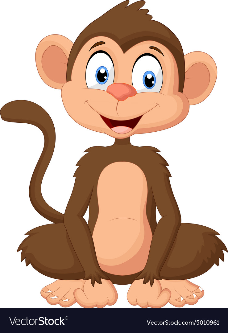 Cartoon monkey sitting Royalty Free Vector Image