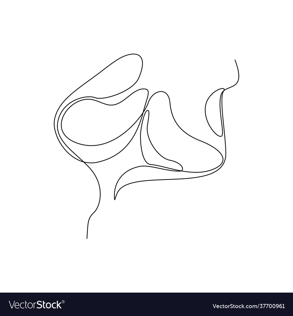 Continuous one line drawing romantic kiss Vector Image