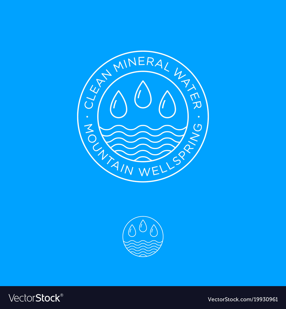 logo clear mineral water drops waves royalty free vector