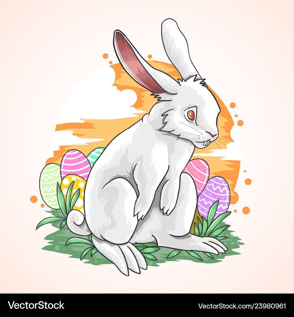 Rabbit easter Royalty Free Vector Image - VectorStock