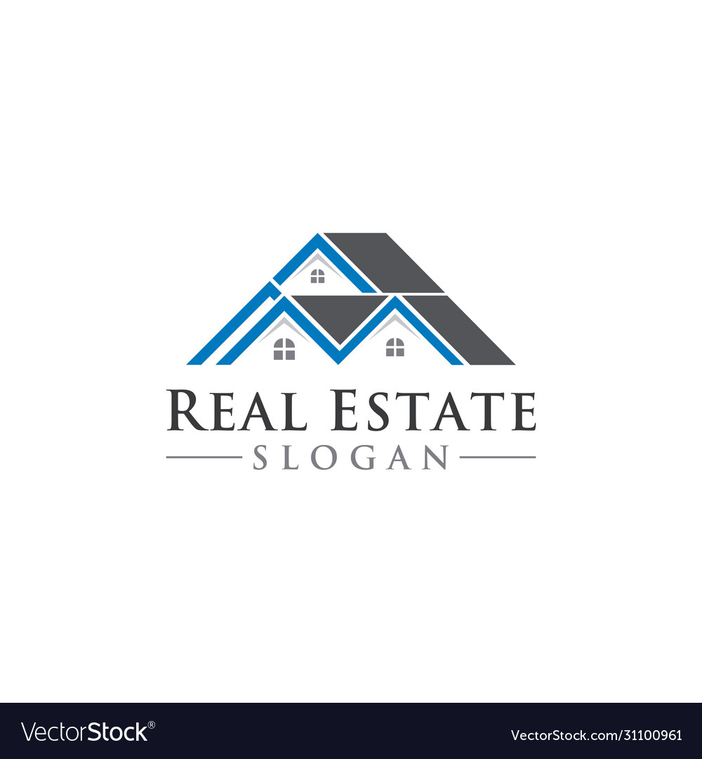 Real estate business logo template building Vector Image