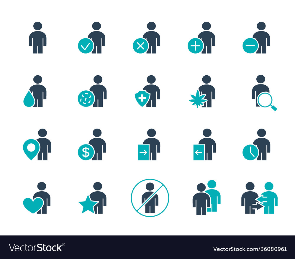 Set human colored icon men with different Vector Image