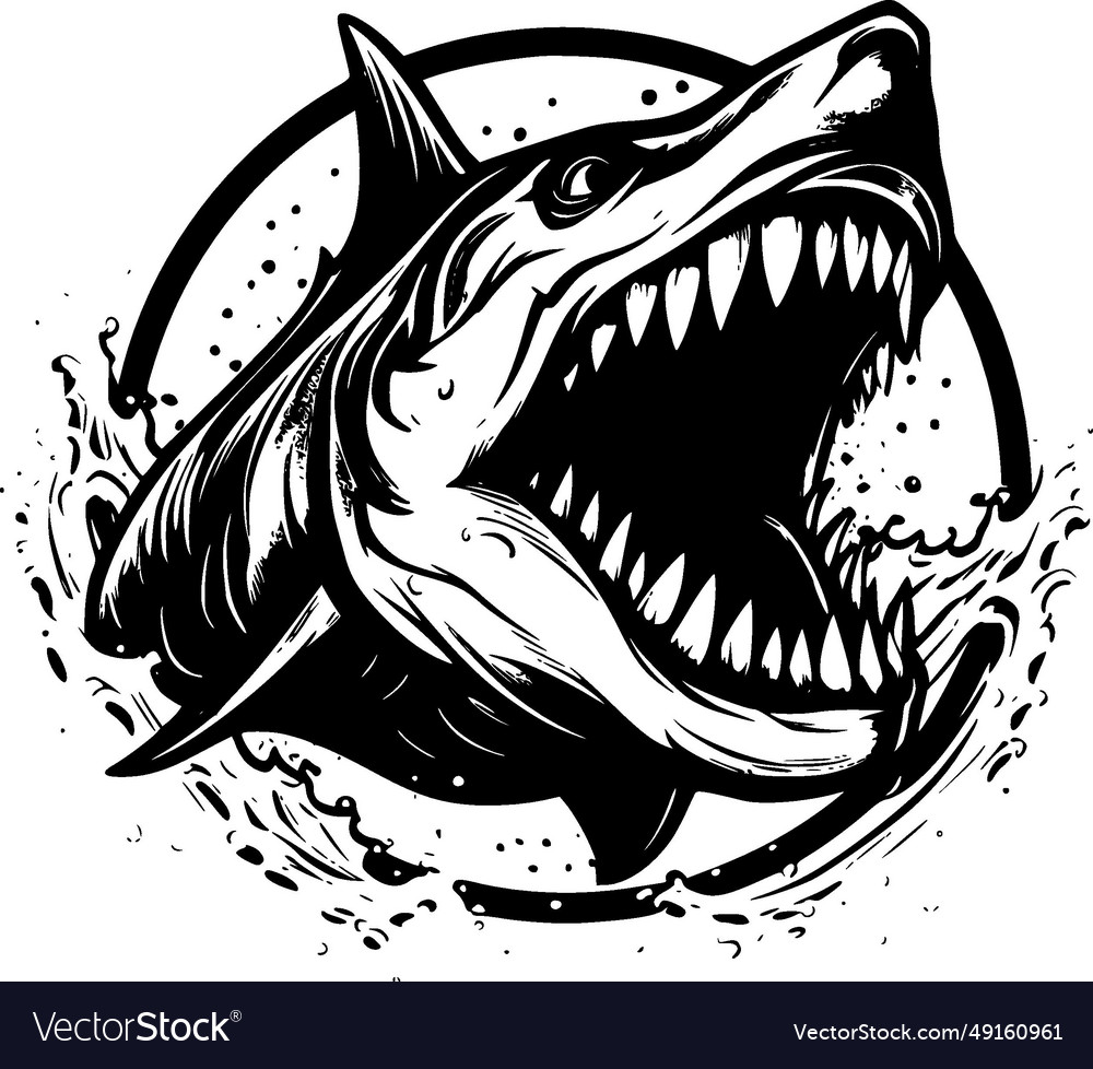 Shark - minimalist and flat logo Royalty Free Vector Image