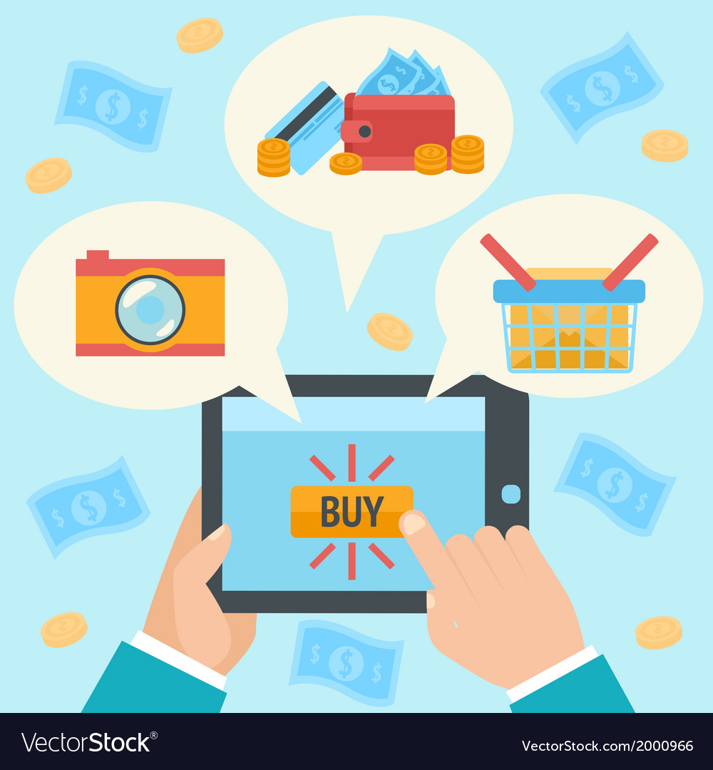 Business hand making internet purchase Royalty Free Vector