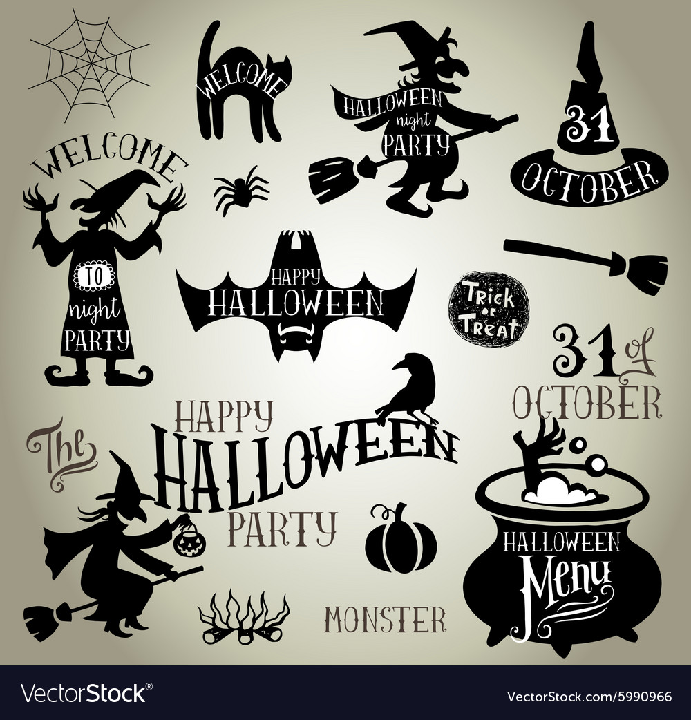 Halloween silhouettes Royalty Free Vector Image