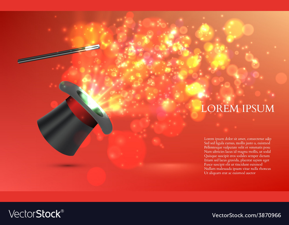 Magician Top hat with fireworks Royalty Free Vector Image
