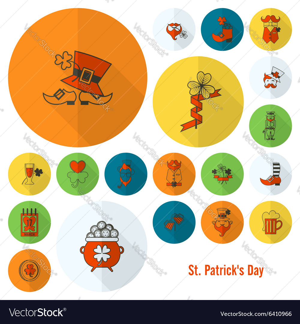 Saint patricks day icon set Royalty Free Vector Image