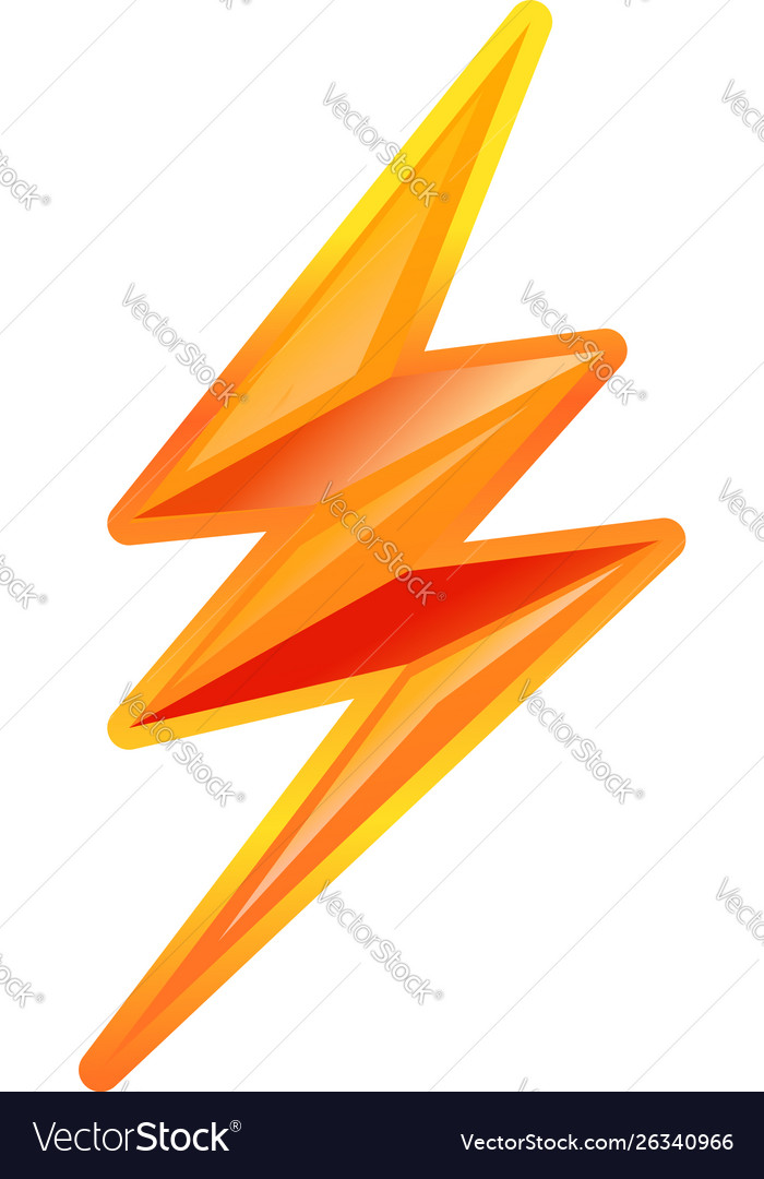 Shock lightning bolt icon cartoon style Royalty Free Vector