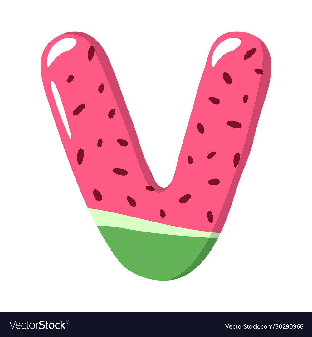 Watermelon Alphabet Sign On White Background Vector Image 5738