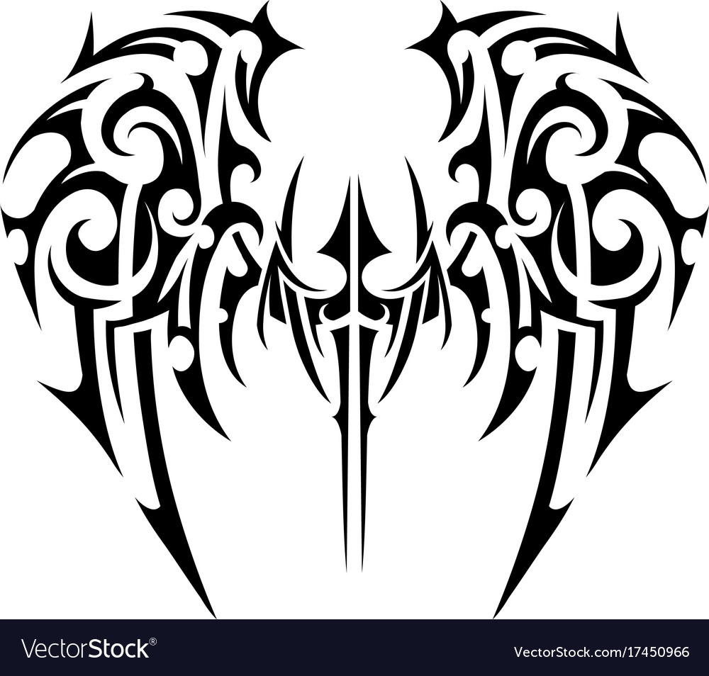 Tribal wings for tattoo Royalty Free Vector Image