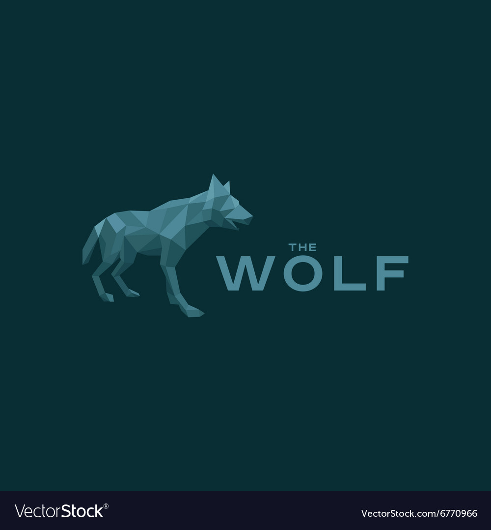 Wolf low poly poligonyn style